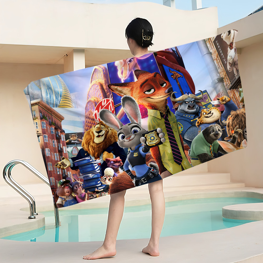 MINISO Disney Zootopia Judy Hopps Towel Portable Beach Gym Swimming Home Soft Cotton