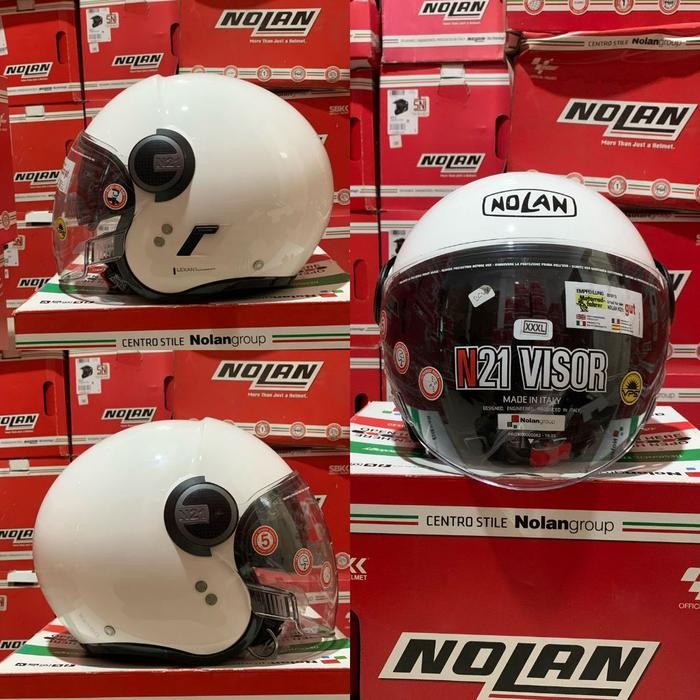 HELM NOLAN N21 DOUBLE VISOR CLASSIC WHITE / HELM NOLAN N21 ORIGINAL SNI
