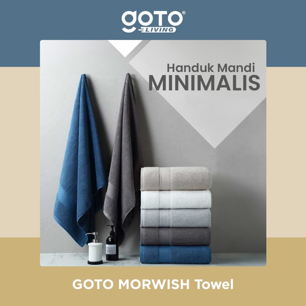 GOTO MORWISH BATH TOWEL HANDUK MANDI JUMBO DEWASA POLOS LEMBUT HALUS