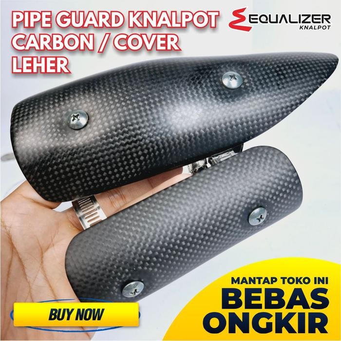 Pipe Guard Carbon Cover Leher Knalpot Motor Carbon Cover Pipa Knalpot Carbon Pelindung Pipa Knalpot