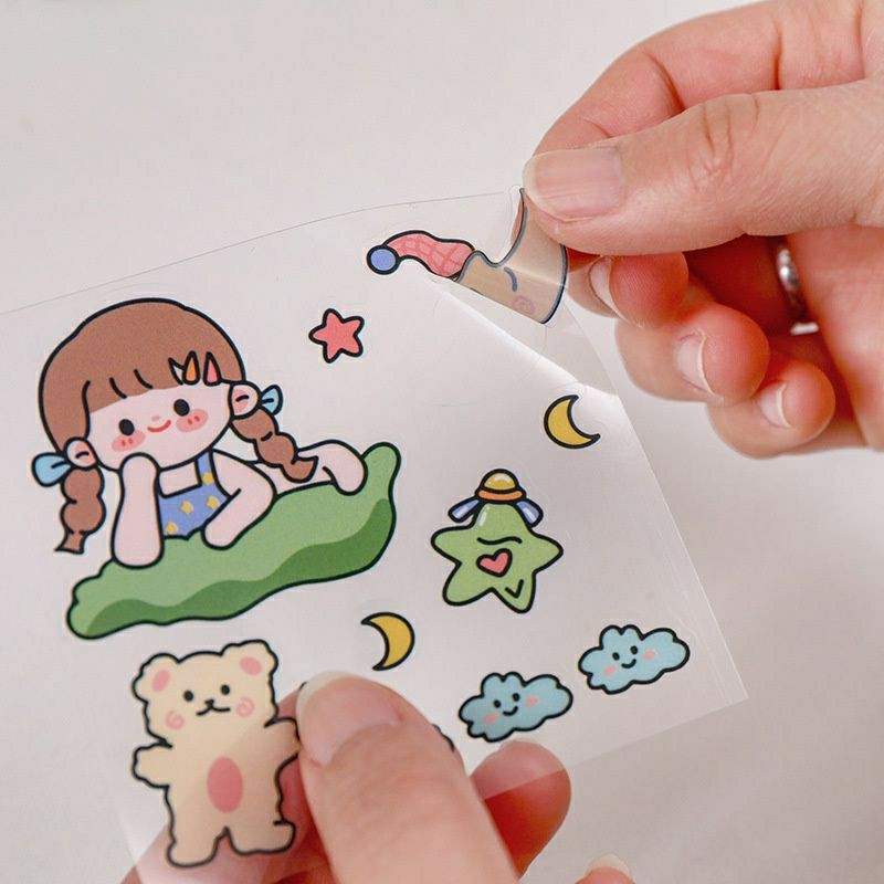 

Stiker Aesthetic Scrapbook Dekorasi DIY Sticker Diary Journal PET Sticker PVC Wateroof Anti Air Hias