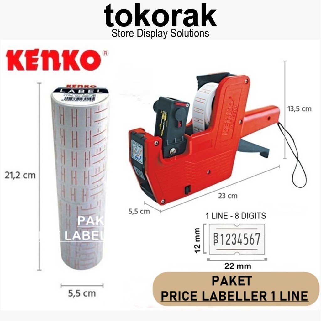 

PAKET MESIN LABELLER MX-5 1 KENKO + ISI LABEL 10 PCS
