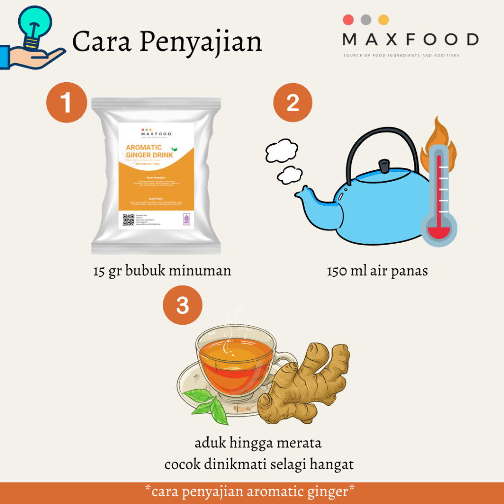 

MAXFOOD - AROMATIC GINGER DRINK MAX FOOD / BUBUK MINUMAN RASA JAHE HARUM 1KG