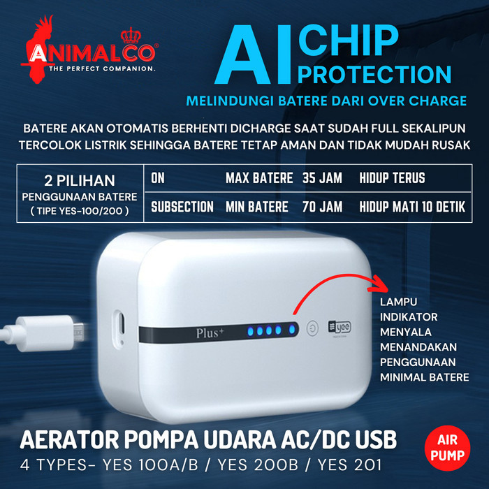 rium Silent Aerator Air Pump Ac Dc Usb Pompa Gelembung Udara Oksen tor Baterai Cas