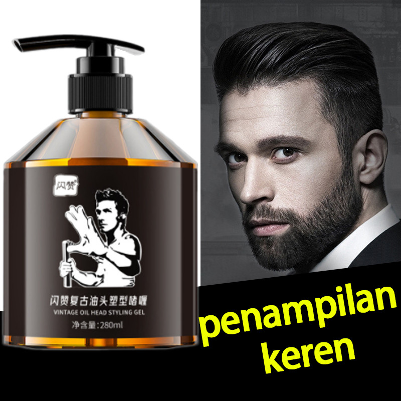 Minyak Rambut Pria 280ml Gel Minyak Rambut Anti Lengket Pelembab Tahan Lama Minyak penata rambut