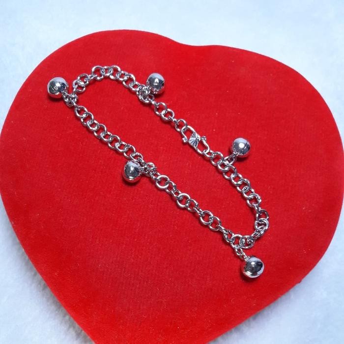 Gelang kaki bayi krincingan perak silver 925. krincingan bunyi