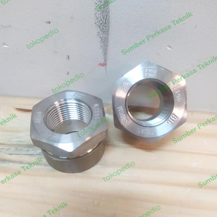 Vlok Ring / Bushing Stainless SS304 Class 3000 Drat 2 x 1" NPT Kode 597