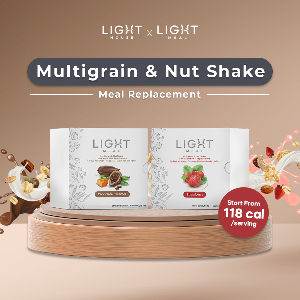

MULTIGRAIN & NUT SHAKE MEAL REPLACEMENT DIET CEREAL PENGGANTI MAKAN RENDAH KAL