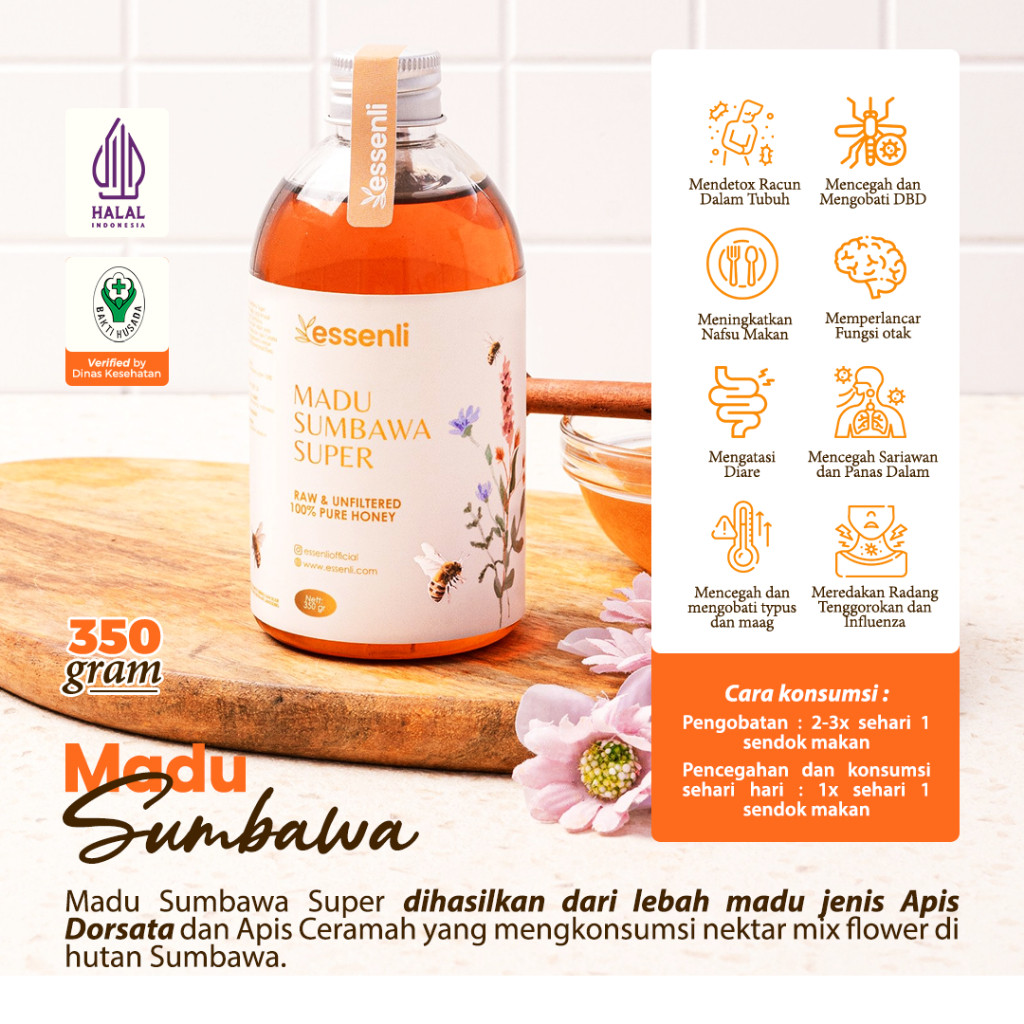 

ESSENLI Madu Sumbawa Super Murni Raw Honey