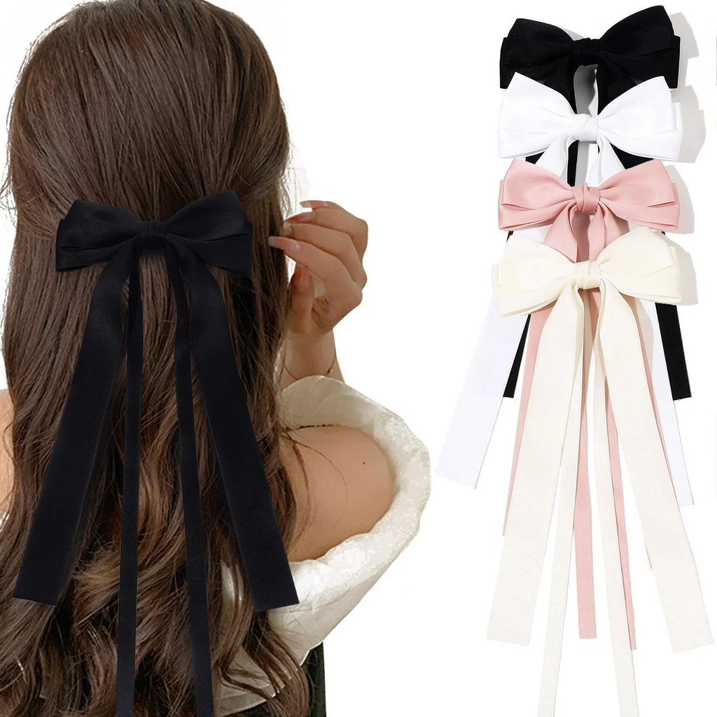 Sweet Cute Ribbon Bow Hair Clip Long Tassel Bow Hair Clip Women Hair Accessories Girls Party