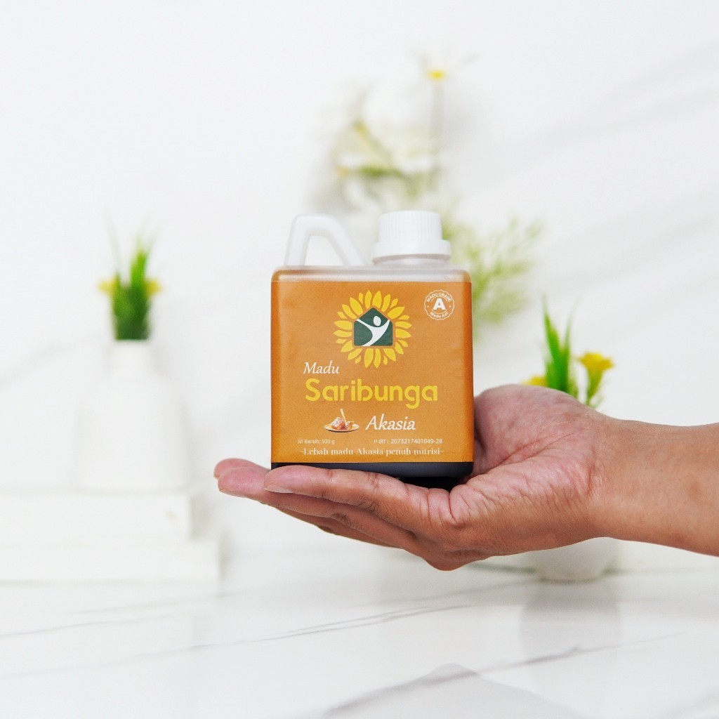 

MADU AKASIA SARIBUNGA Kualitas Bahan Baku Grade A+ Premium - 100% Alami Pure Raw Honey - Madu Akasia