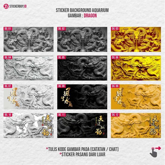 Kualitas Terjamin Sticker Aquarium / Background Aquarium / Wallpaper Aquarium Naga 3D 2