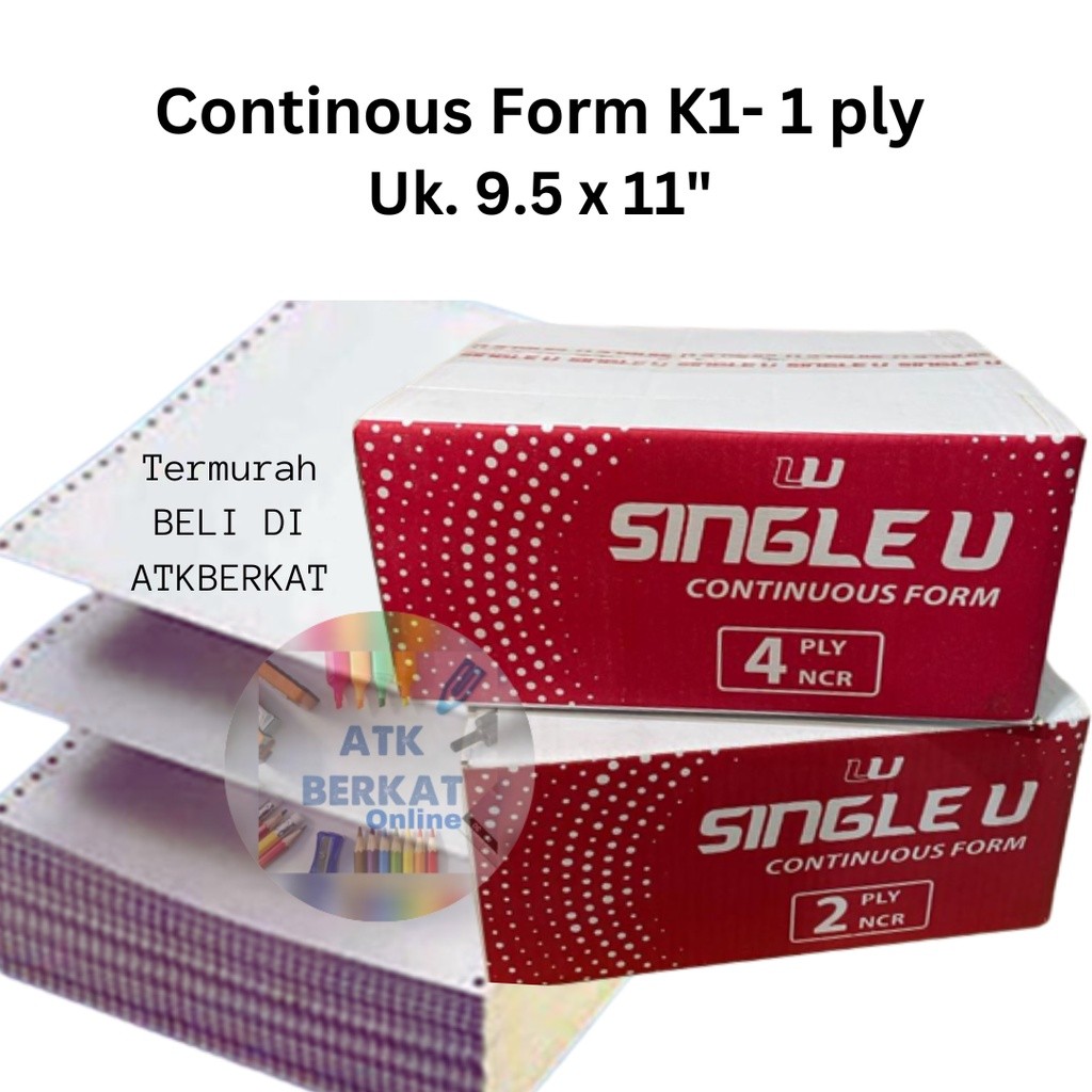 

[1 dus] Continous Form paper Kertas Print Single U K1 PLY