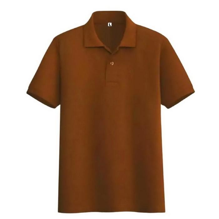 Modo- Kaos Polo Shirt Polos Kaos Kerah Pria Seragam Polos Coklat Susu