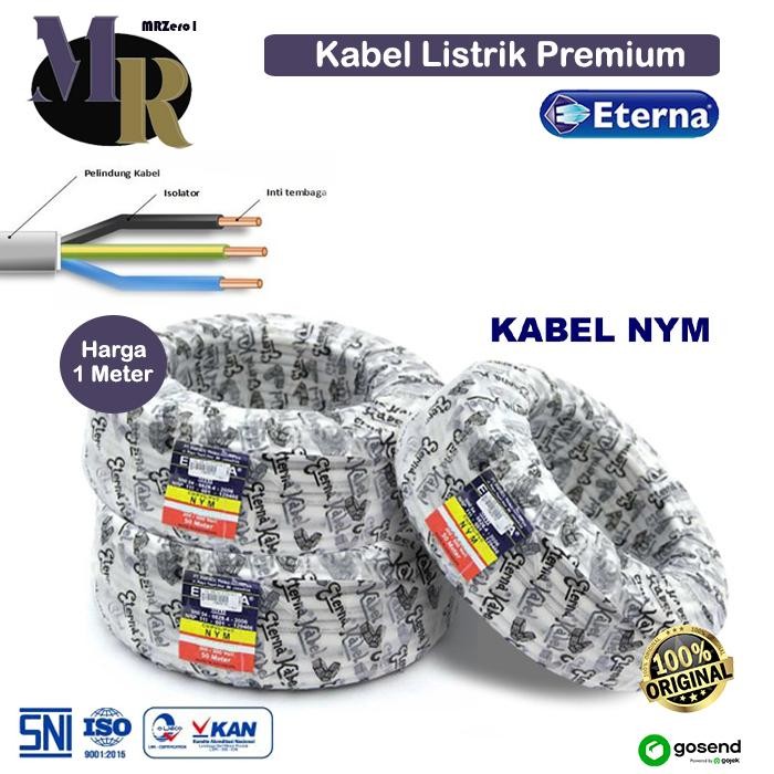 PREMIUM Kabel Listrik NYM 2x1.5 2x2.5 3x2.5 Eterna Supreme Serabut Tembaga SNI