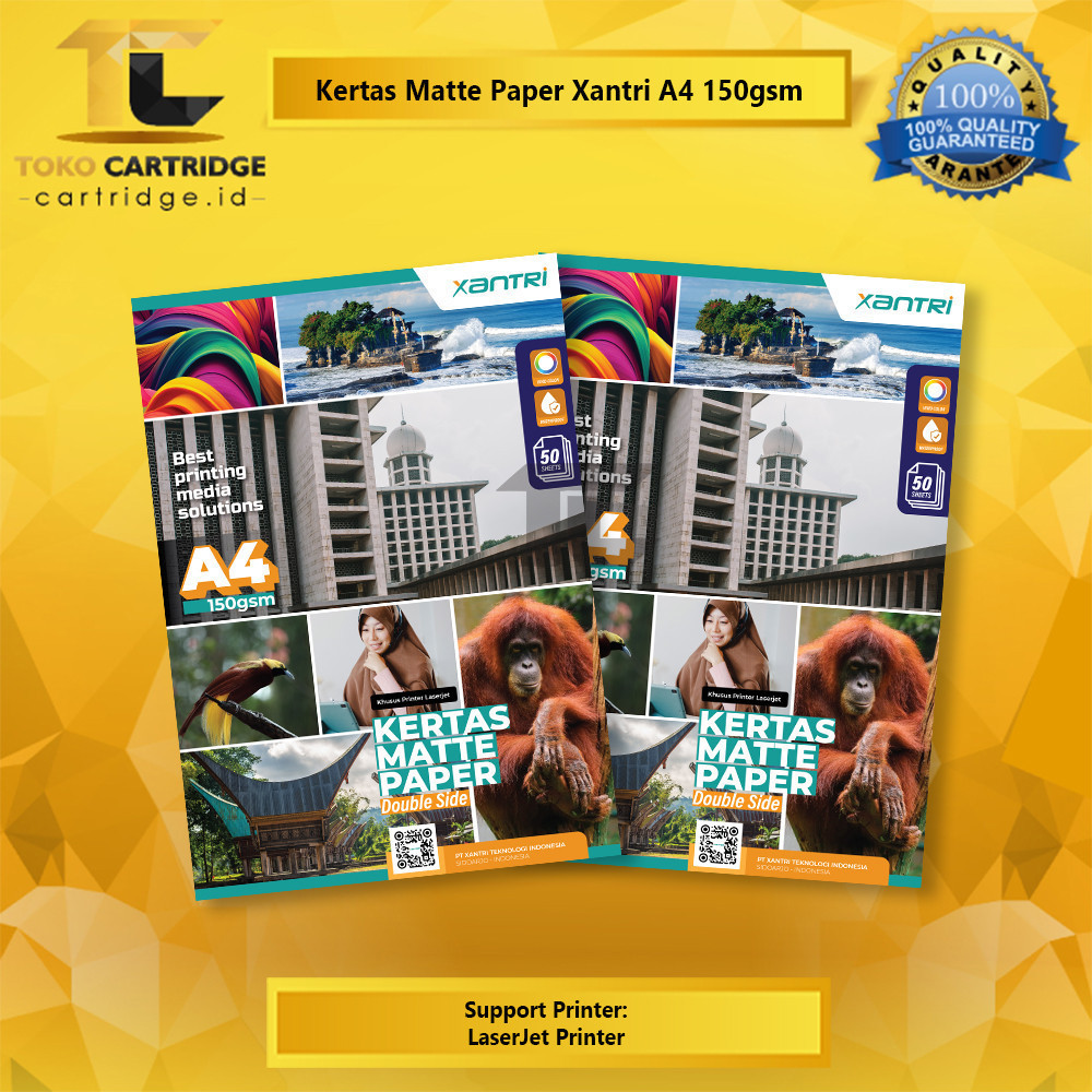 

KERTAS MATTE PAPER DOUBLE SIDE A4 150GSM, KERTAS MATTE PRINTER A4 1PACK / 50PCS