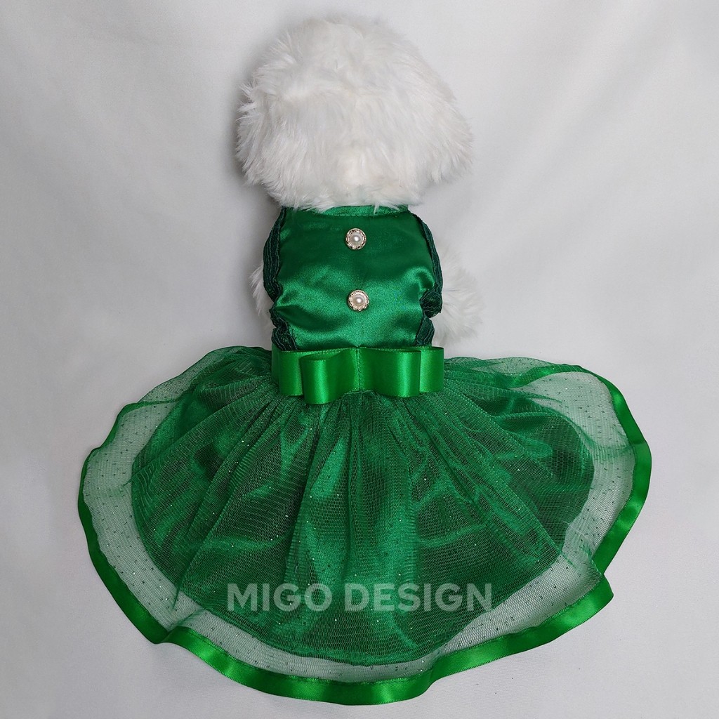 Mo Desn LIMITED EDITION 61 Baju Dress Kucing Anjing Hijau Fuji Botol Brokat Rok Tutu Tile Ramadan