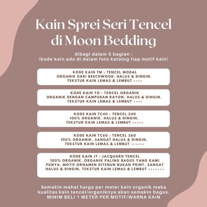 Bombardilomedis Moon Kain Sprei Meteran Serat Organik Sutra Lyocell Fiber Motif Animal Forest Anak
