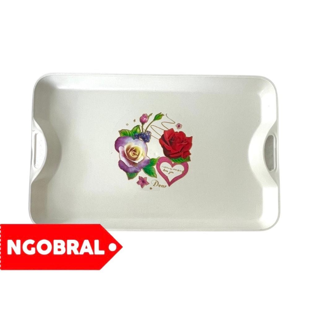 Bombardilomedis Nampan Serbaguna/ Nampan Kotak/Tray Plastik Putih Besar Cantik/Nampan Segi Baki Saji