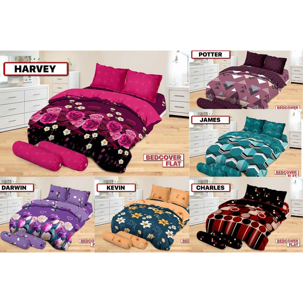Bombardilomedis Bedcover Flat Bonita Emilia Tinggi 25 Ukuran 180X200 (Bisa ) Motif , Selimut