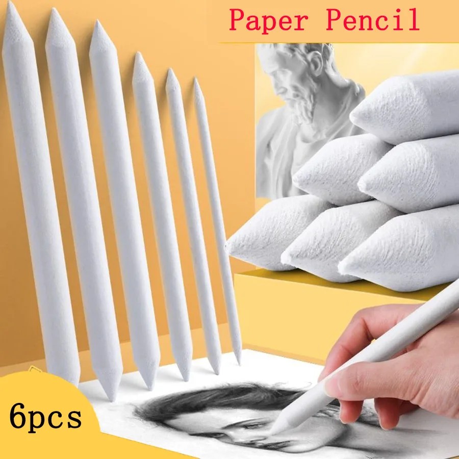 

6Pcs Blending Stumps Paper Art Sandpaper Pencil For Artist Charcoal Sketch Drawing High Gloss