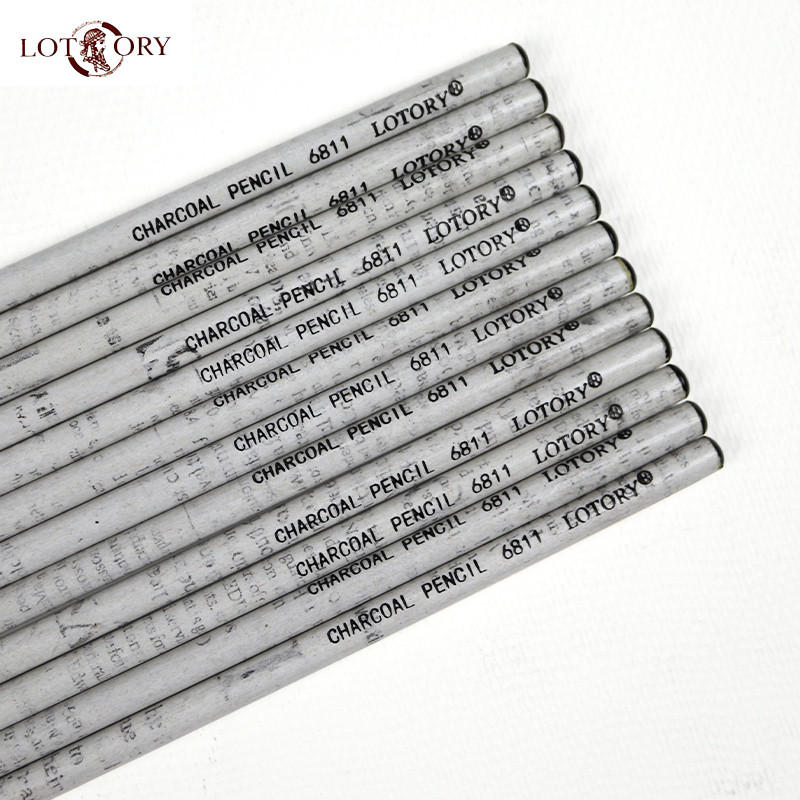 

Lotory 12Pcs Black Sketch Charcoal Pencils Soft Carbon Pen Hand Tear Line Carbon Drawing Pencils Set