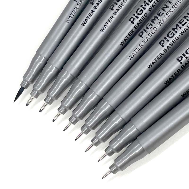 

Pigment Liner Manga Art Markers Waterproof Brush Pen 0.05-0.8 Black Fine Tip Sketching School Office