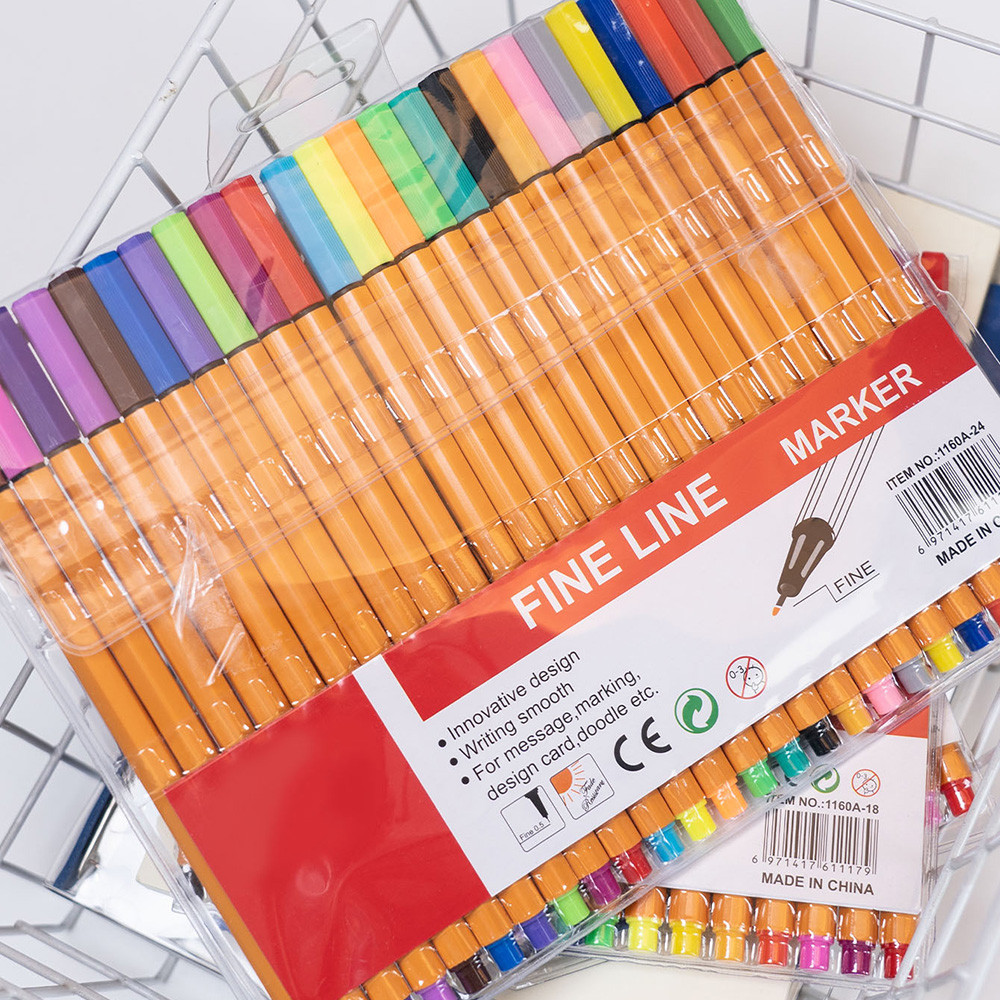 

Colorful Fineliner Marker Set 6/12/18/24 Colors Water-Based Micron Pens For Drawing Painting Manga