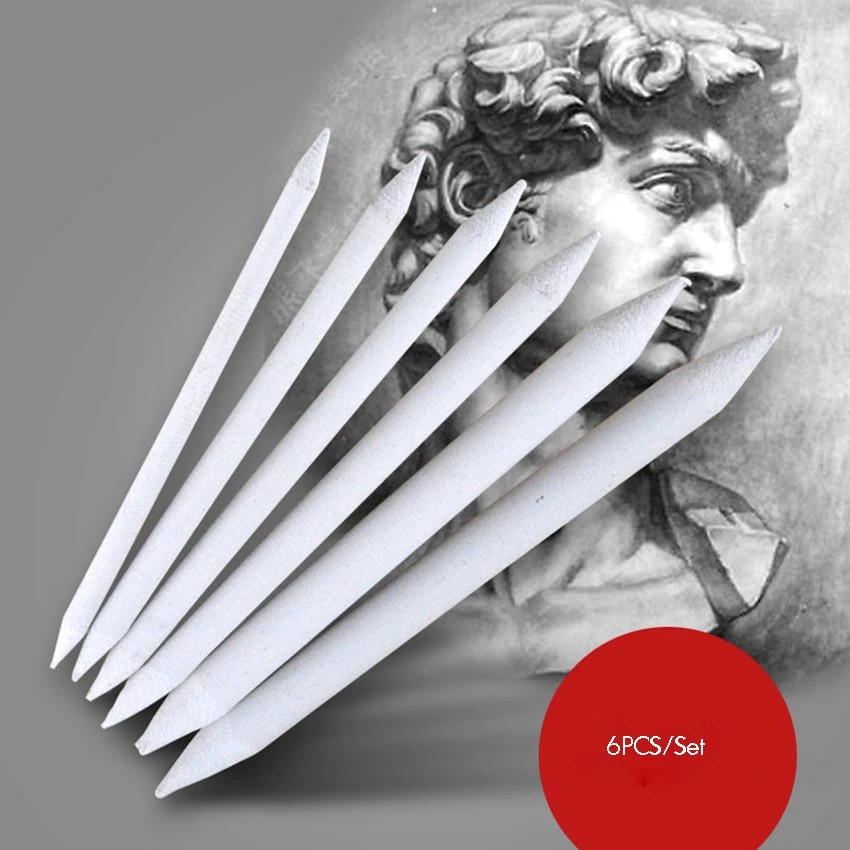 

6Pcs/Set Artist Blending Stump And Tortillion Blenders Art Sketch Drawing Pens Charcoal, Graphite,