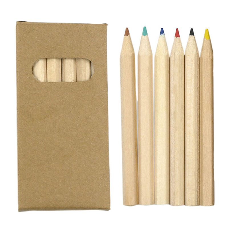 

6Pcs/Box 8.8Cm Mini Colored Pencil Kawaii Kids Children Small Draw Pen Cute Wooden Colored Pencil
