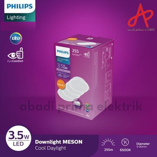 Philips Downlight LED Meson Paket 3.5w 5.5w 9w 13w 17w 21w 24w Isi 4 - 3.5w