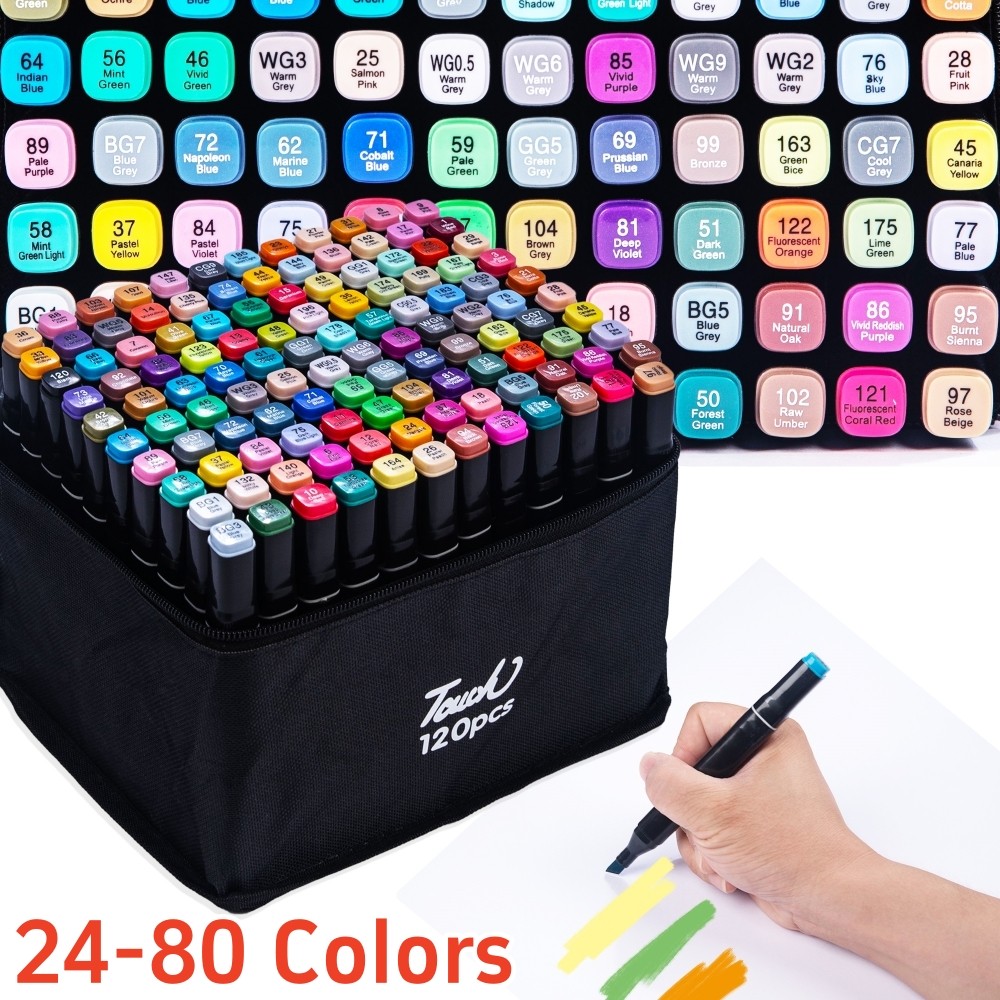 

Dual Tip Alcohol Markers Brush Fine Tip Artist Painting Professional Sketch Marker Pen Graffiti
