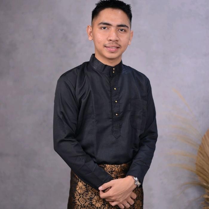 Setelan Baju Melayu Pria Teluk Belanga Cekak Musang Dewasa / Pakaian Koko Adat Tradisional