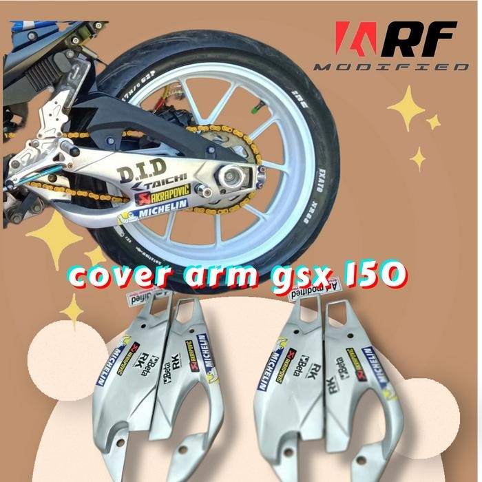 cover arm gsx r150 silver model moto gp
