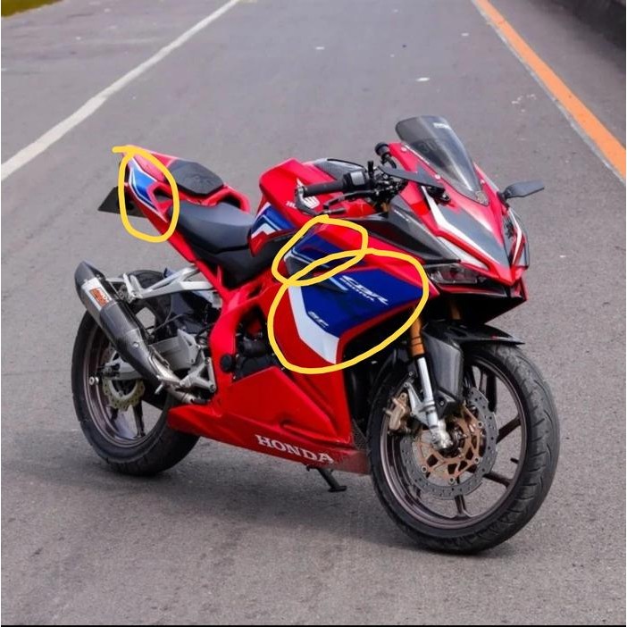Decal stiker CBR250RR HRC Tricolor 3 part kanan non full pnp