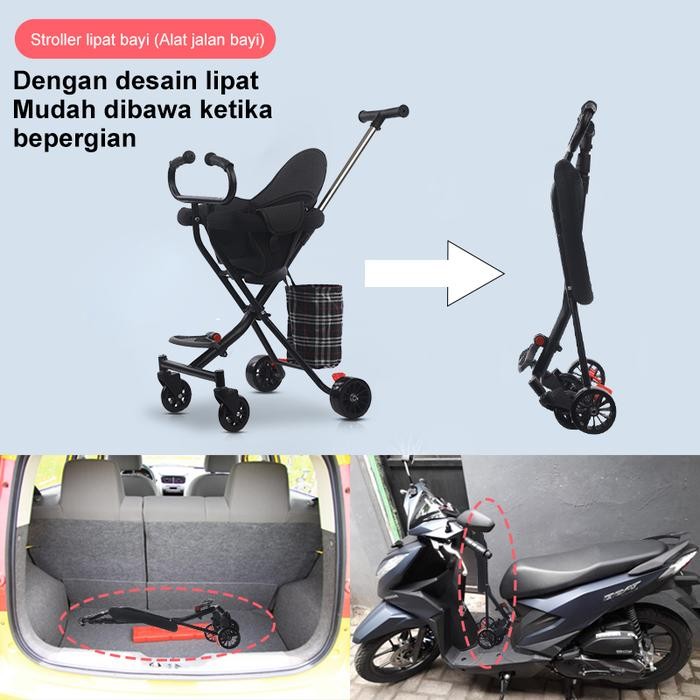 Nina Baby Magic Stroller Baby Lipat Travelling/Magic Stroller Bayi Lipat Travelling Kecil/Kereta