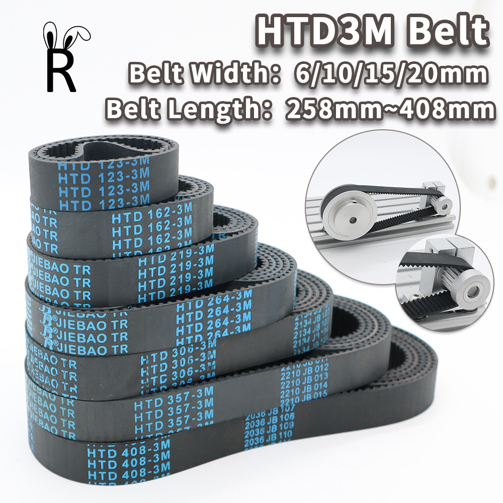Htd3M Timing Belt Length 258Mm To 408Mm 3M Belt Width 6Mm 10Mm 15Mm 20Mm Synchronous Belt Htd 3M