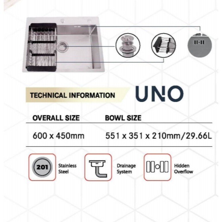 Terapitrendy Kitchen Sink Royal Contempo Uno Stainless Steel