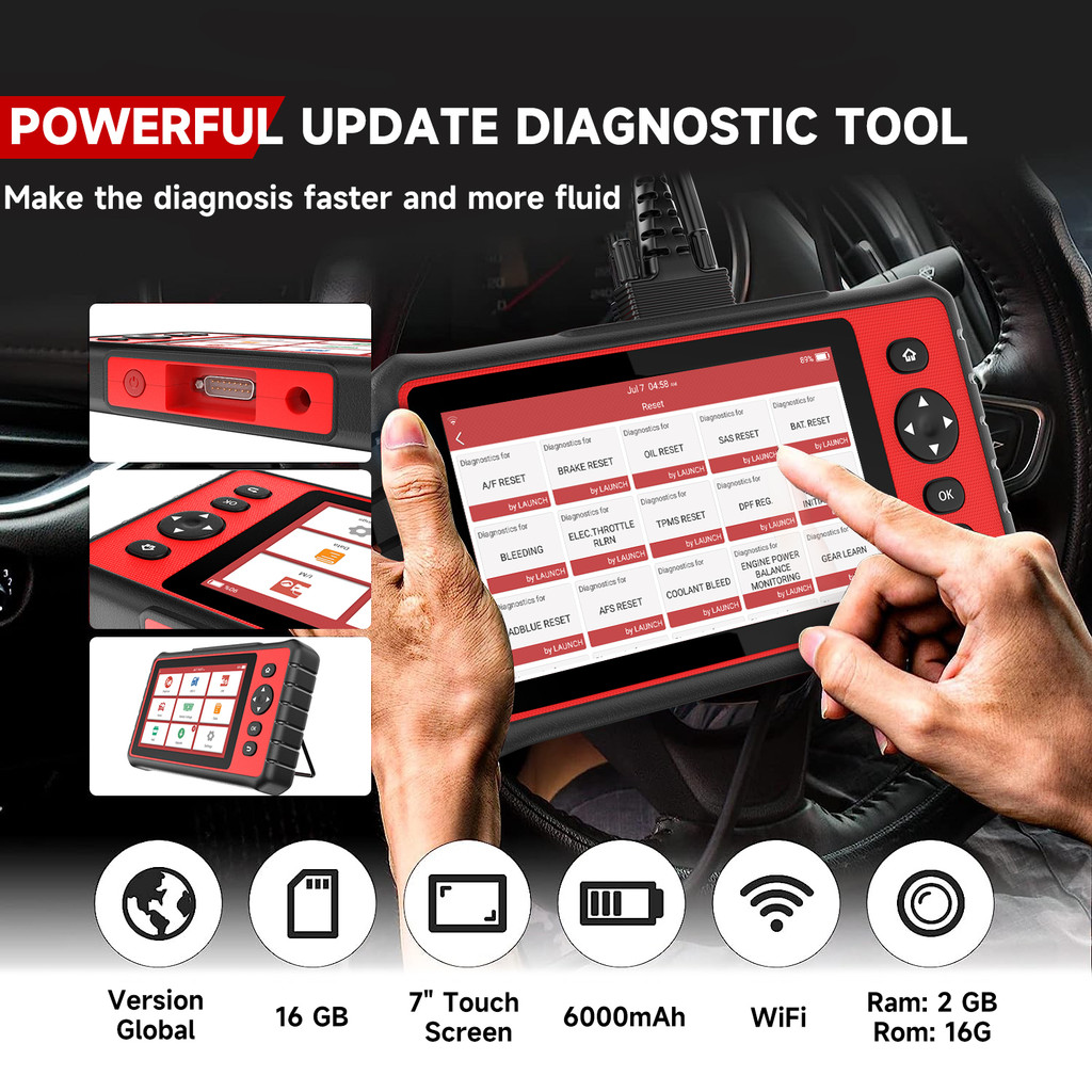 LAUNCH X431 CRP909C OBD2 Automoitive Scanner Professional All System IMMO ABS Oil A/F EPB 28 Reset O