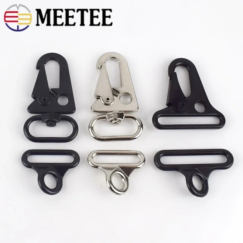 

Meetee 2/5Sets Bag Clasps Lobster Carbine Double Buckles For Outdoor Backpack Belt Webbing Hook Key