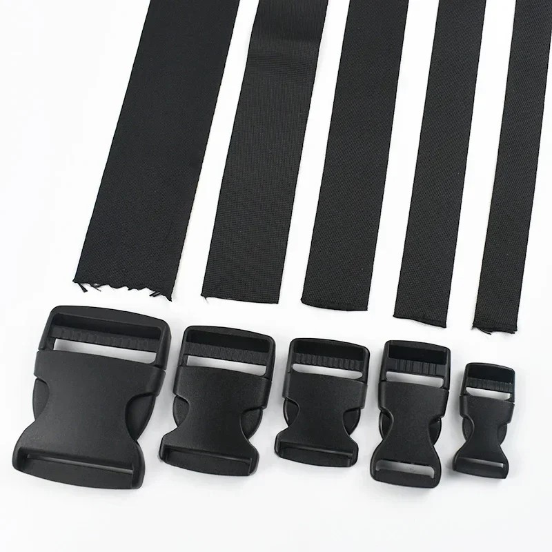 

1-5Sets Bag Side Plastic Buckles Clip 10-50Mm Nylon Webbing Strap Release Buckle Dog Collar Fastener