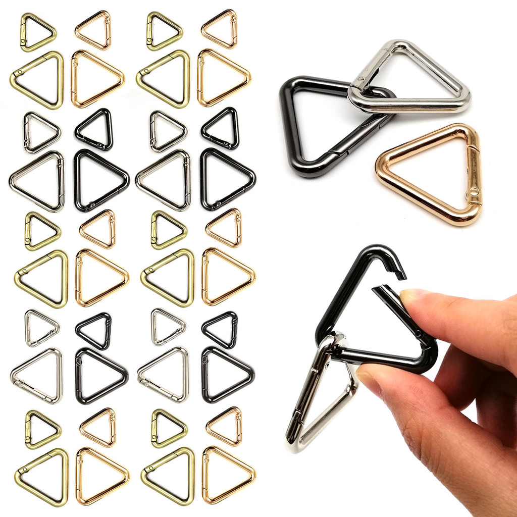 

5Pcs Spring O Triangle Ring Open Leather Bag Handbag Belt Strap Buckle Connector Key Findings