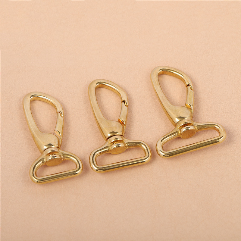 

New Solid Brass Snap Hook Swivel Eye Trigger Lobster Clasp Clip For Leather Craft Bag Strap Belt