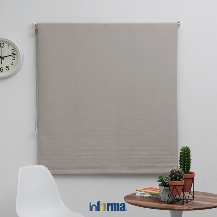 Informa 90X160 cm Roller Blind Structured - Taupe Tirai Gulung Jendela Curtain Roller Blind