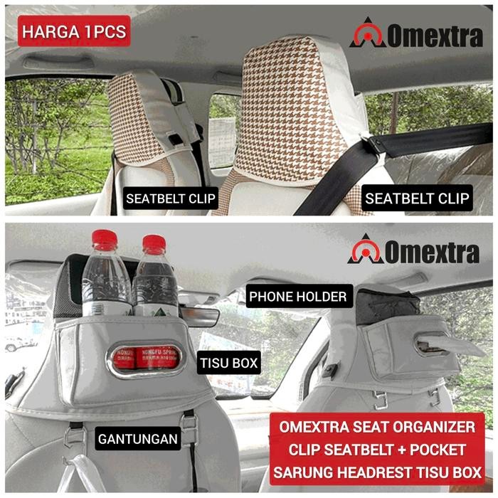 Seatbelt Clip Sarung Jok Wuling Air Ev Tissue Box Gantungan Sabuk Pengaman Wuling Air Ev Kantong Jok
