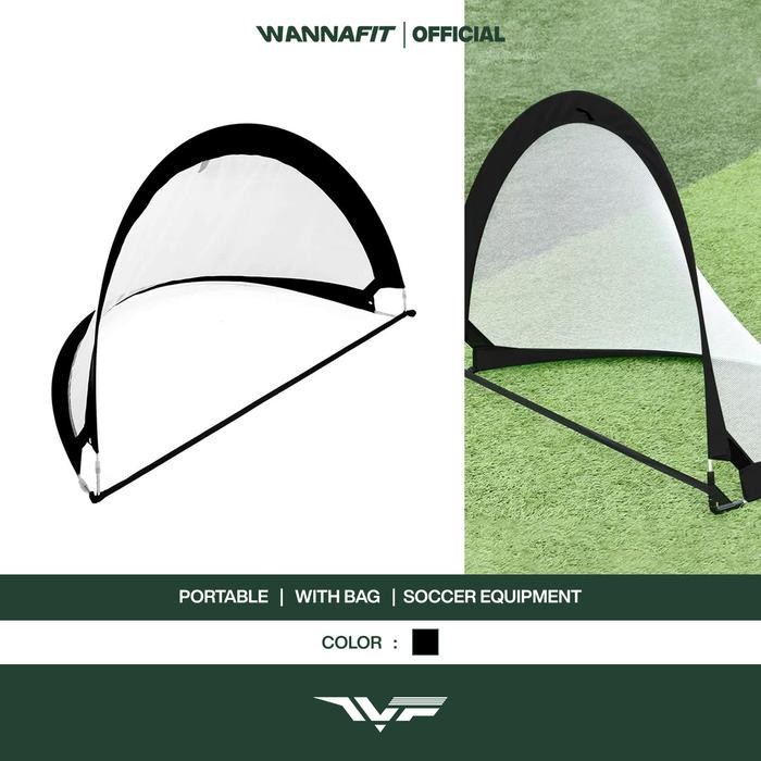 Wannafit Gawang Sepakbola Mini Portable Latihan Bola Sepak Foldable Kecil Anak Remaja Lengkung
