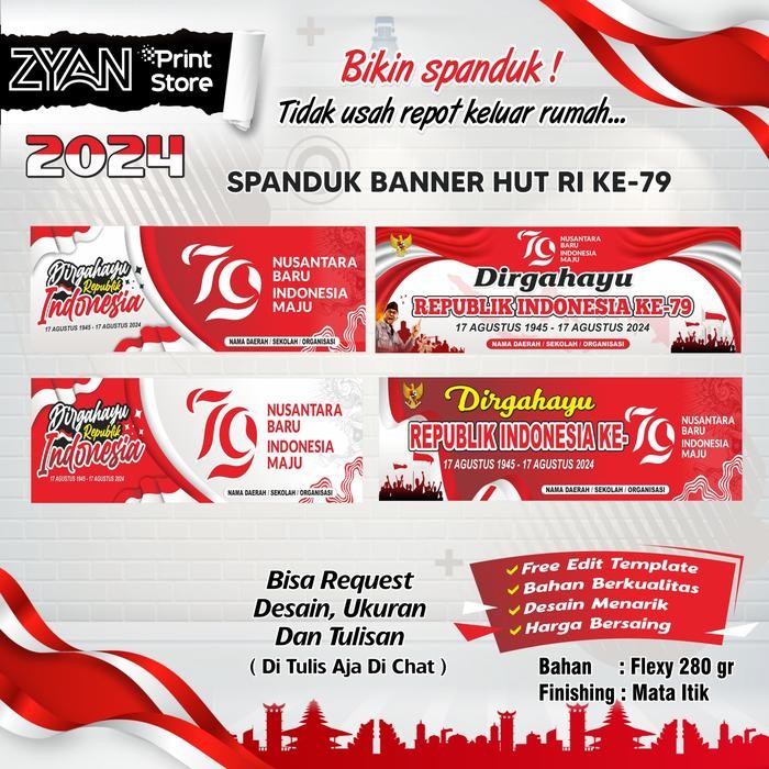 SPANDUK BANNER 17 AGUSTUS / HUT RI KE 79