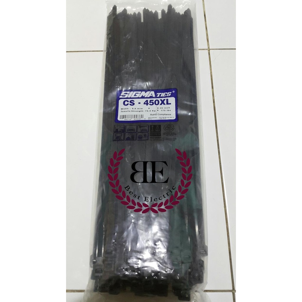 

TERLARIS! Kabel Ties / Kabel Tis / Cable Tie CS 450 XL Hitam 45 cm SIGMA CS450XL