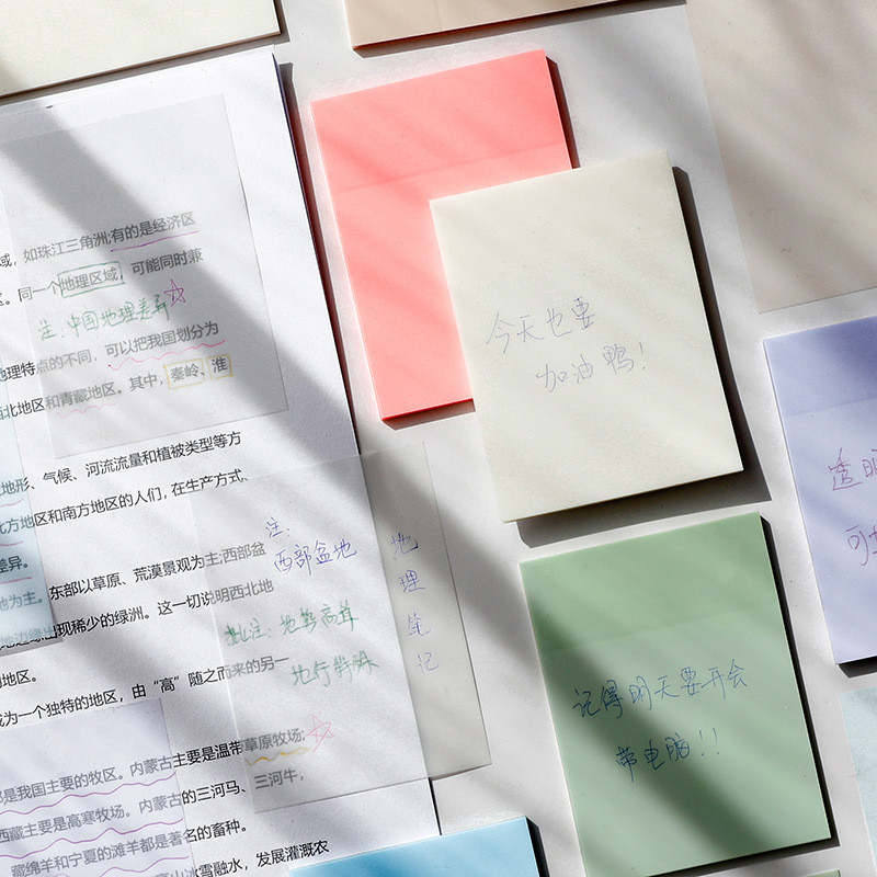 

50 Sheets Transparent Sticky Notes Self-Stick Note Pad Clear Notes Self Adhesive Removable For
