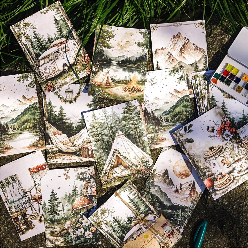 

30Pcs/Lot Memo Pads Material Paper Going To Nature Junk Journal Scrapbooking Retro Background